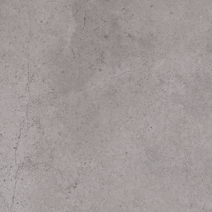 Elegant matte gray porcelain step with wood-effect inlay, exuding minimalist warmth and refined rustic sophistication.