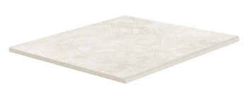 Square border tile in warm ivory beige with a matte, stone-inspired texture and polished edges, exuding rustic sophistication and serene elegance.