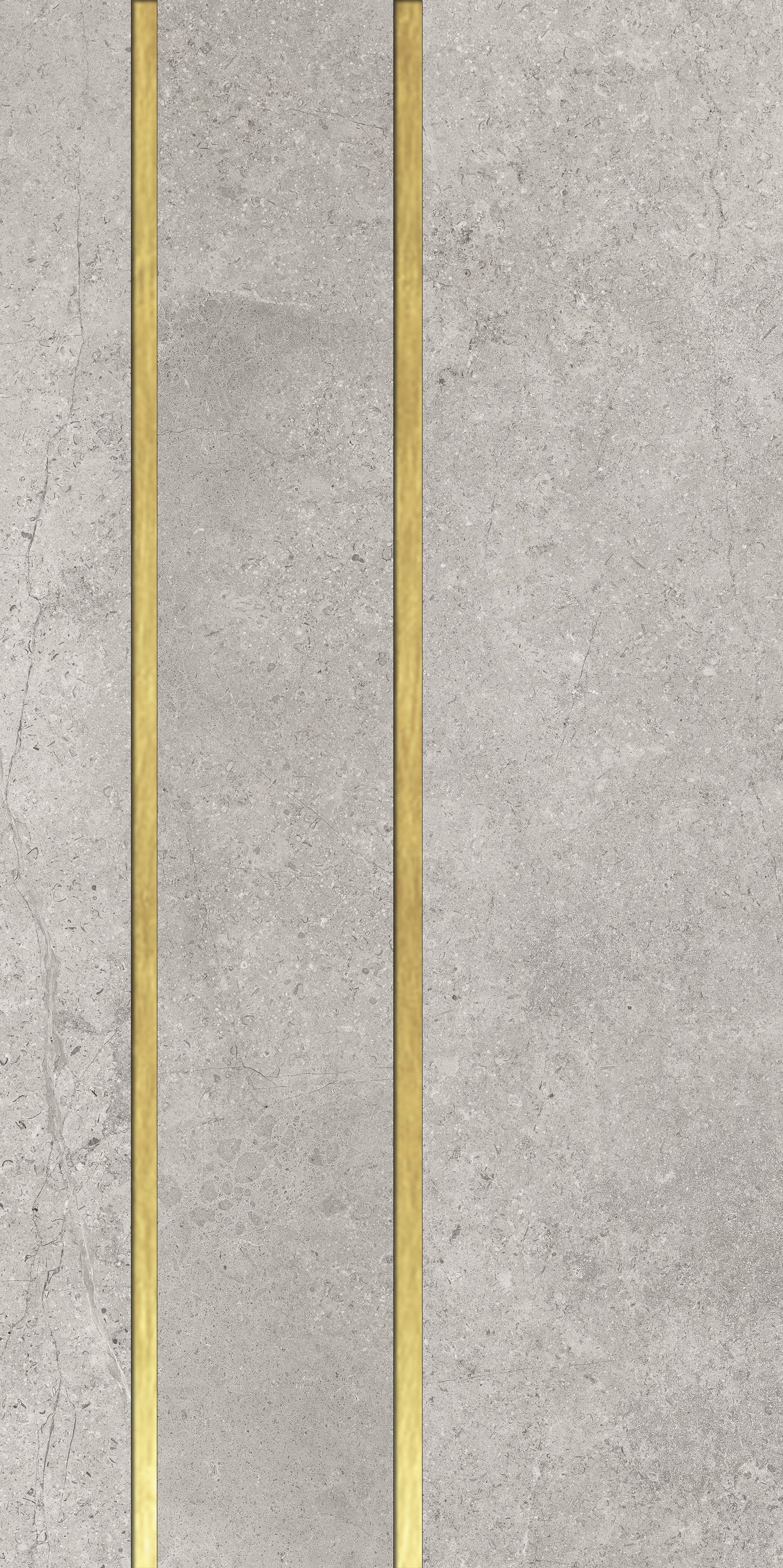 Soft silver-gray porcelain wall tile with matte finish and subtle wood inlay, radiating minimalist elegance and warm sophistication.