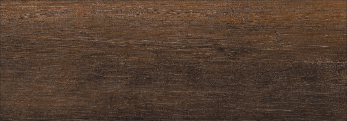 Dark brown porcelain tile with rich, textured reclaimed wood grain, evoking warmth and timeless rustic elegance in a matte finish.