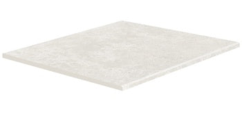 Square border tile in soft almond porcelain, matte finish with polished edges, exuding modern elegance and timeless sophistication for refined spaces.