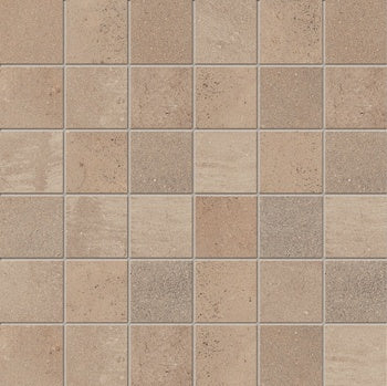 Matte terracotta porcelain mosaic with warm, earthy tones and handcrafted charm, evoking timeless Tuscan elegance in a straight-stack pattern.