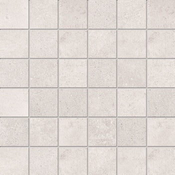 Matte white porcelain mosaic with interlocking square tiles in a clean straight-stack pattern, exuding timeless elegance and handcrafted charm.