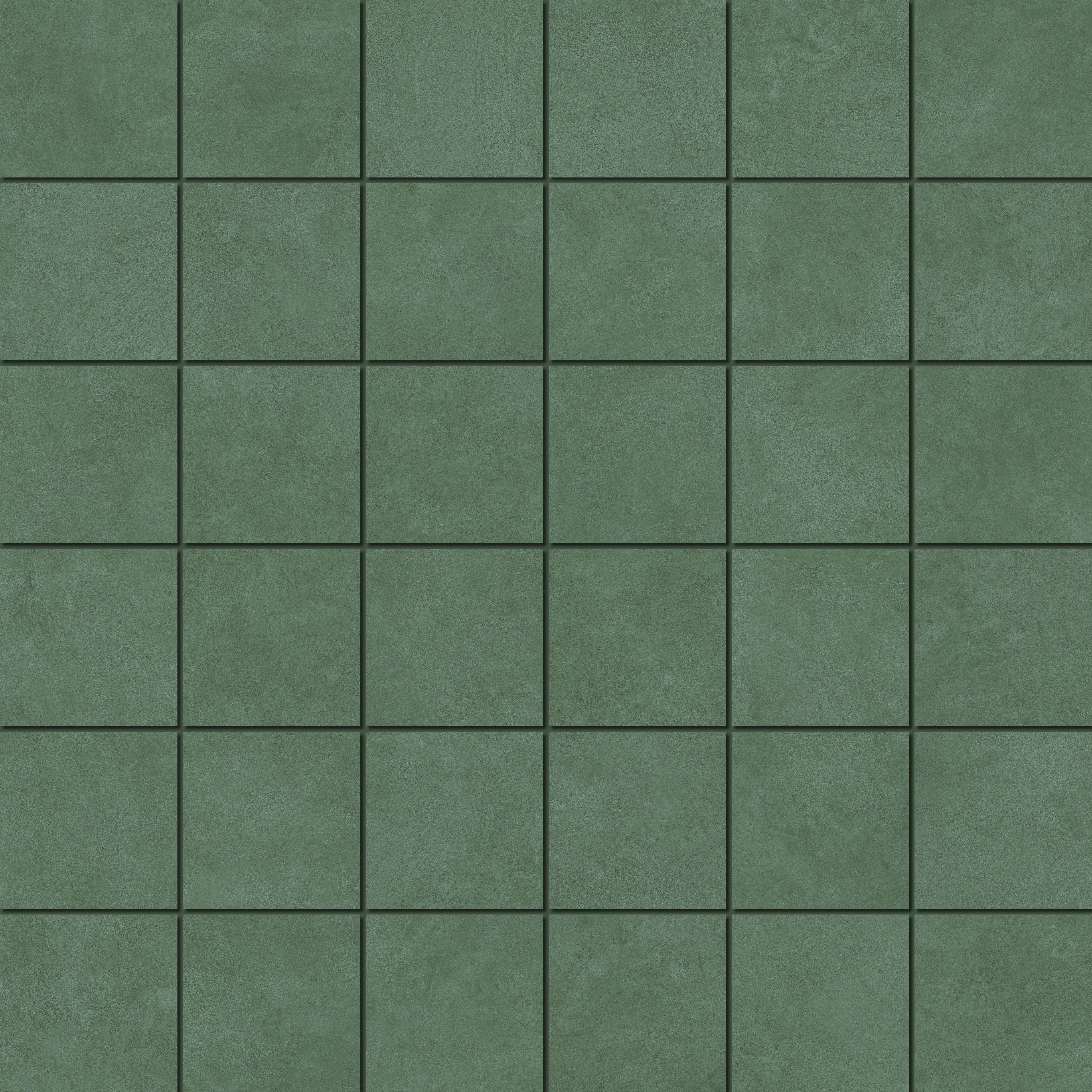 Matte military-green porcelain mosaic with reclaimed wood texture, exuding serene elegance in a minimalist straight-stack design.