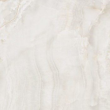 Large-format matte porcelain tile with the luminous veining of onyx, radiating serene luxury and minimalist elegance.