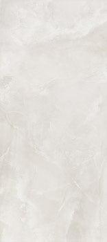 Luxurious matte porcelain tile with refined onyx veining in a serene white palette, perfect for modern minimalist interiors.