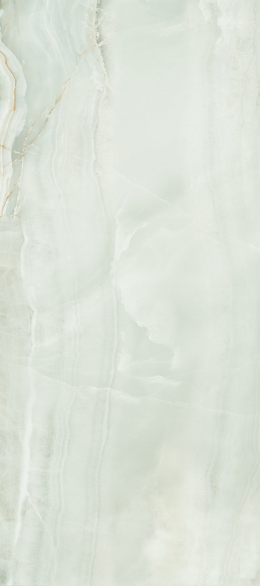 Elegant matte white porcelain bullnose trim with refined onyx-inspired veining for seamless luxury transitions.