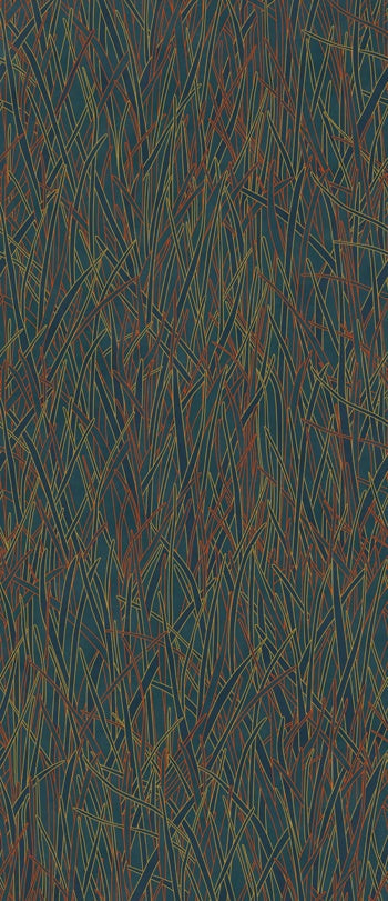 Vibrant blue porcelain wall tile with playful deco pattern and subtle 3D texture in semi-glossy finish.