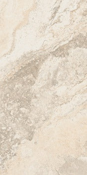 Luxury matte porcelain tile in soft almond, evoking honed travertine with refined rectified edges for serene modern spaces.