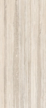 Warm beige porcelain tile with textured travertine-inspired surface, semi-matte finish, and refined rectified edges for elegant interiors.