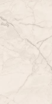 Luxurious white marble-look porcelain tile with refined veining and gold-enhanced semi-gloss finish, exuding timeless elegance.