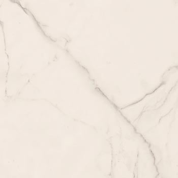 Luxurious white marble-effect porcelain tile with delicate veining and a semi-glossy gold-enhanced finish, radiating timeless elegance.