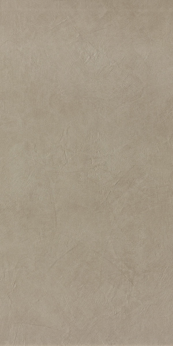 Minimalist almond-beige porcelain tile with a soft matte resin texture, evoking contemporary sophistication and urban fluidity.