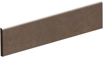 Minimalist dove grey porcelain bullnose trim with a soft matte texture, blending clean contemporary lines and urban sophistication.