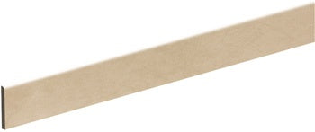Minimalist beige porcelain bullnose trim with a soft matte texture, blending clean contemporary lines and warm resin-inspired elegance.