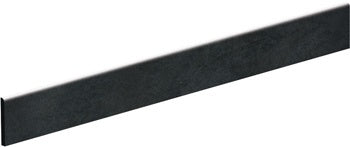 Matte black porcelain bullnose trim with a sleek, contemporary resin-inspired texture for minimalist luxury interiors.