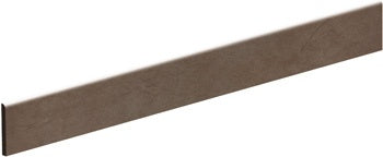 Sleek dove grey porcelain bullnose trim with a matte 3D-textured finish for minimalist resin-inspired interiors.