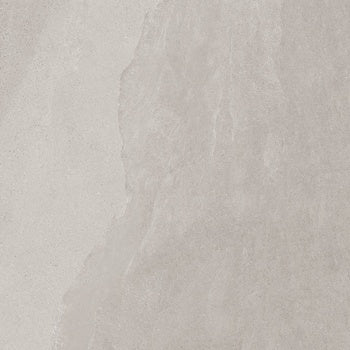 A slender matte white porcelain bullnose trim with delicate slate-like ripples and soft furrows, evoking weathered stone.