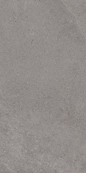 Slate-gray porcelain tile with soft ripples and weathered furrows, evoking serene stone forests in a matte, bush-hammered finish.