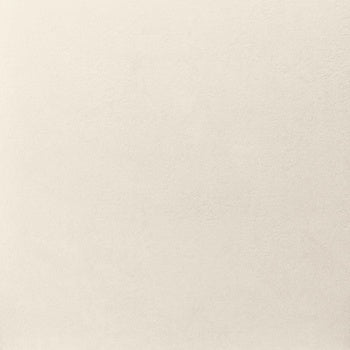 A large-format square porcelain tile with raw, textured concrete finish in matte white, exuding industrial elegance and minimalist strength.