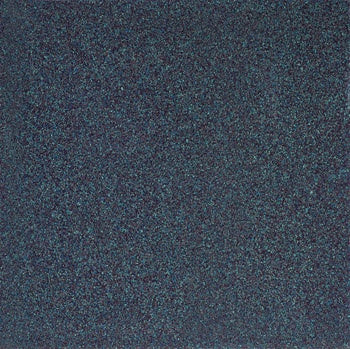Large-format terrazzo-look porcelain tile in deep royal blue with glossy, polished chips and flakes, exuding bold modern luxury.