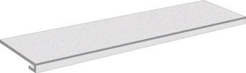 Matte white L-shaped porcelain border with refined rectified edges, offering seamless monochromatic elegance for minimalist interiors.