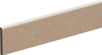 Matte beige porcelain bullnose trim with refined minimalist edges for seamless contemporary transitions.
