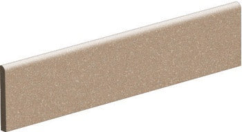 Sleek beige porcelain bullnose trim with a restorable glossy finish, embodying minimalist elegance and serene harmony.