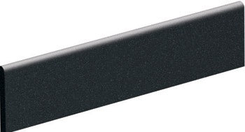 Matte black porcelain bullnose trim with refined rectified edges, embodying monochromatic elegance and timeless sophistication.