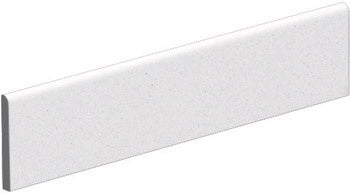 Sleek white porcelain bullnose trim with refined glossy finish for seamless contemporary transitions.