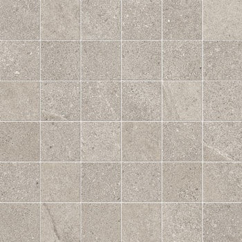Luxurious beige porcelain mosaic with soft slate texture, rippled furrows, and a serene stone-forest aesthetic for refined interiors.