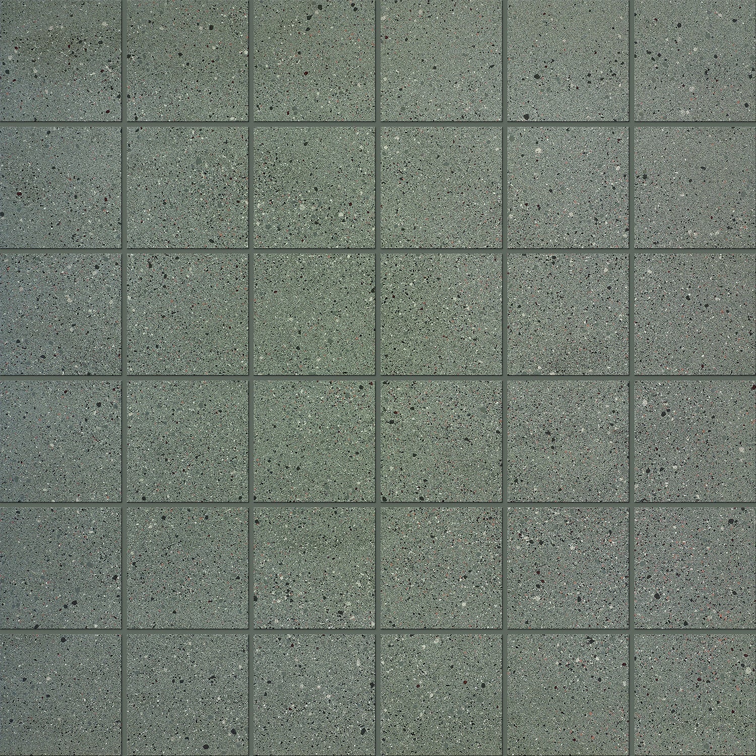 Industrial-chic porcelain mosaic with matte gray concrete texture, subtle multicolored grains, and raw urban elegance for timeless interiors.