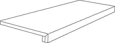 Matte silver-gray porcelain corner trim with soft 3D texture, evoking industrial elegance and refined concrete allure.