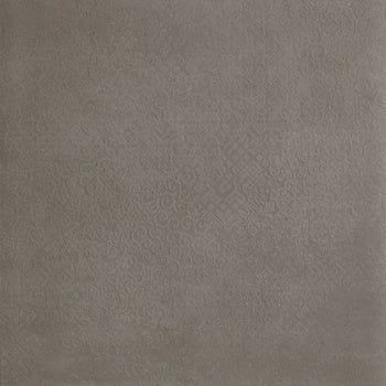 Dark gray porcelain tile with a matte concrete-inspired texture, subtle organic patterns, and luminous depth for refined industrial elegance.