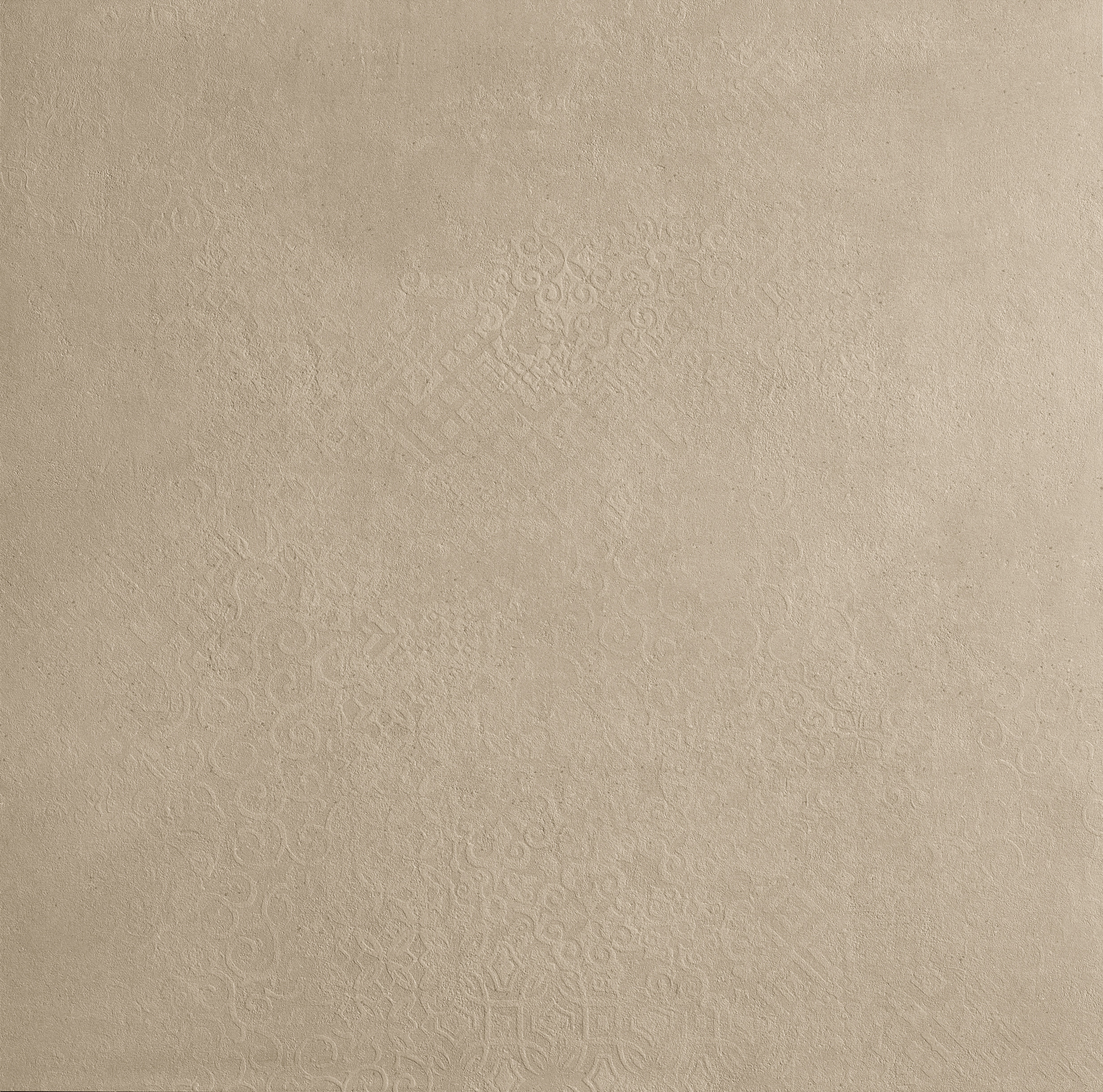 Luxurious sand-toned porcelain tile with a soft matte texture, delicate relief patterns, and luminous depth for refined industrial elegance.