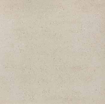 Large square porcelain tile in industrial concrete white with subtle multicolored grains and glossy, restorable finish for timeless elegance.