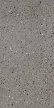 Industrial-chic porcelain tile in soft gray with subtle multicolored grains and a matte, through-body finish for raw elegance.