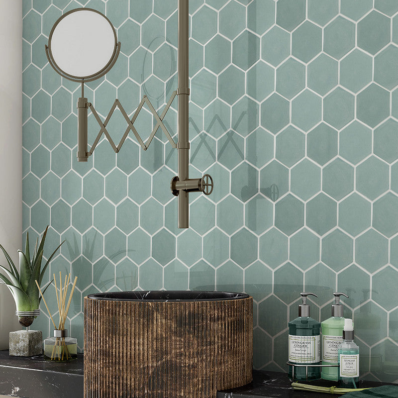 STATUS CERAMIC: Witty Hexagon Field Tile (glossy | 5"x3/8" | beveled)