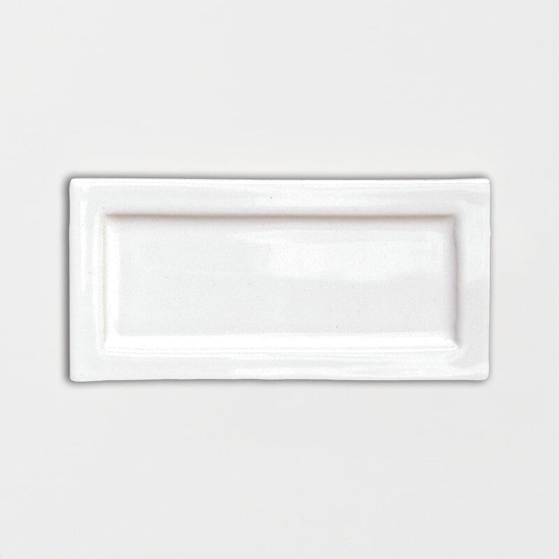 STATUS CERAMIC: Royal White Eren Field Deco Tile (glossy | 3"x6"x3/8" | beveled)