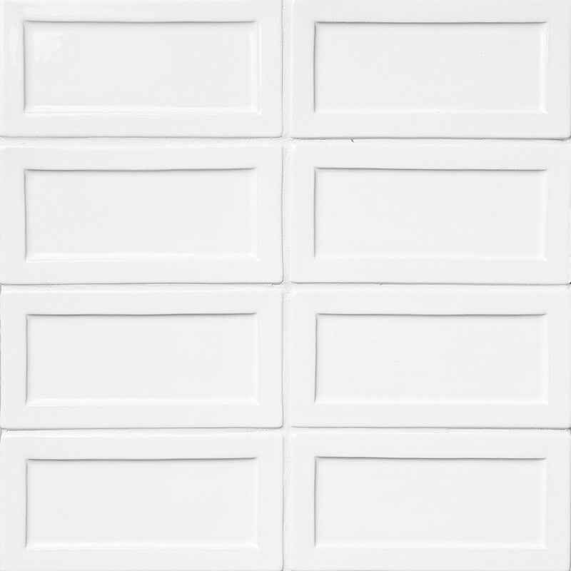 STATUS CERAMIC: Royal White Eren Field Deco Tile (glossy | 3"x6"x3/8" | beveled)