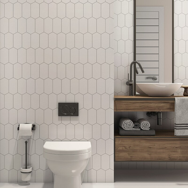 STATUS CERAMIC: Satin Cotton Picket Field Tile (matte | 3"x6"x3/8" | beveled)