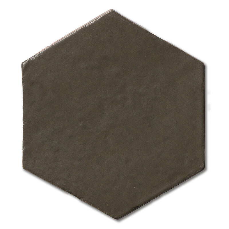 TRACES: Olivin Hexagon Glazed Terracotta Field Tile (5"x5"x3/8" | matte)