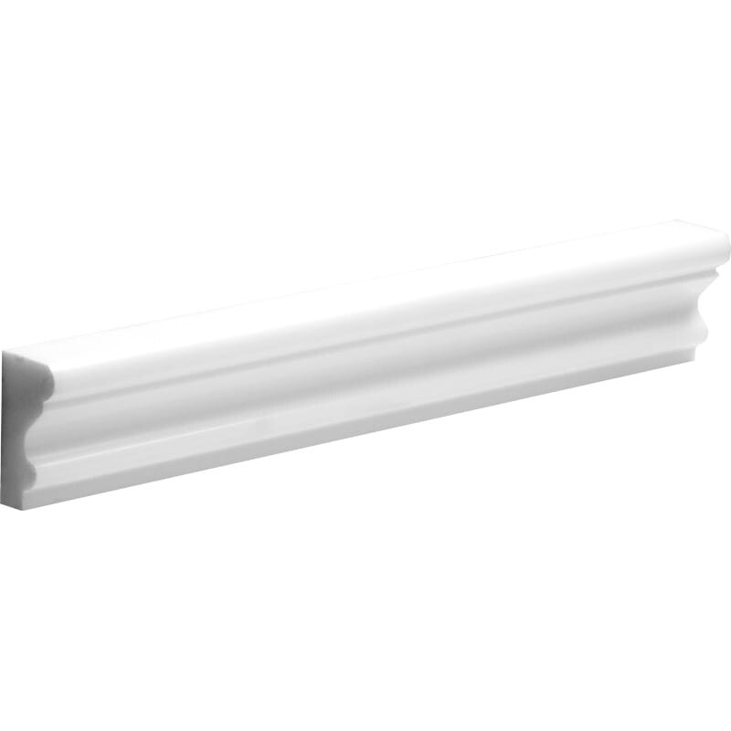 SNOW WHITE : Andorra Chairrail Molding (polished | 2"x12"x1" | straight cut)