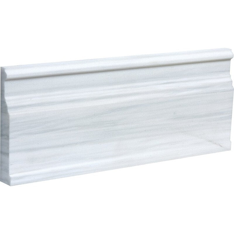 BIANCO DOLOMITI CLASSIC : Modern Baseboard (honed | 5"x12"x1/16" | straight cut)