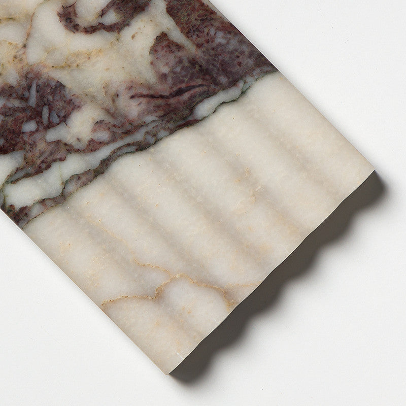 FLUTED: Calacatta Viola Field Deco Tile (honed | 6"x12"x3/4" | straight cut)