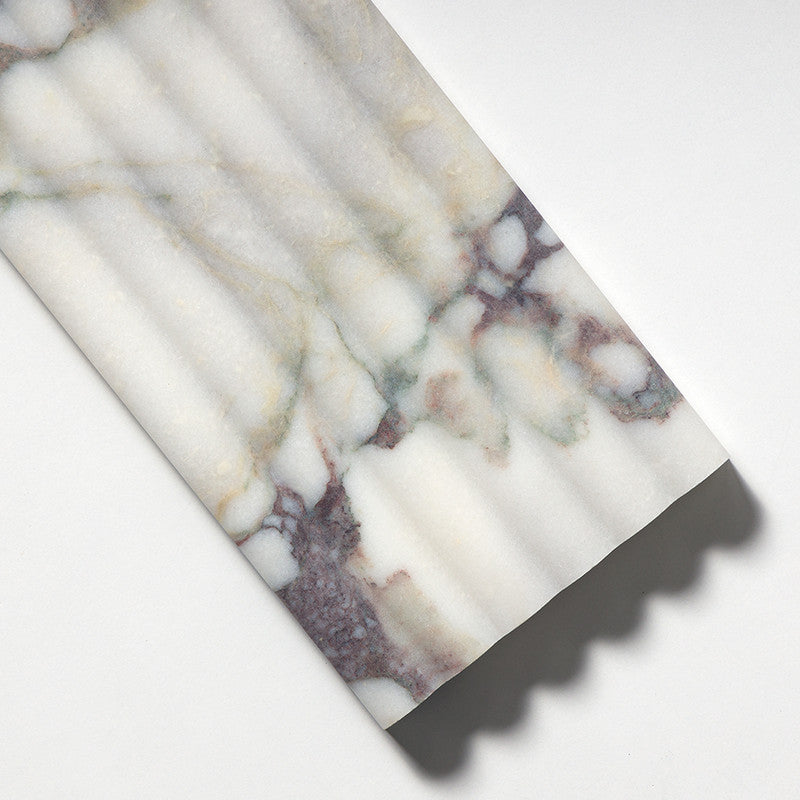 FLUTED: Calacatta Viola Field Deco Tile (honed | 6"x24"x3/4" | straight cut)