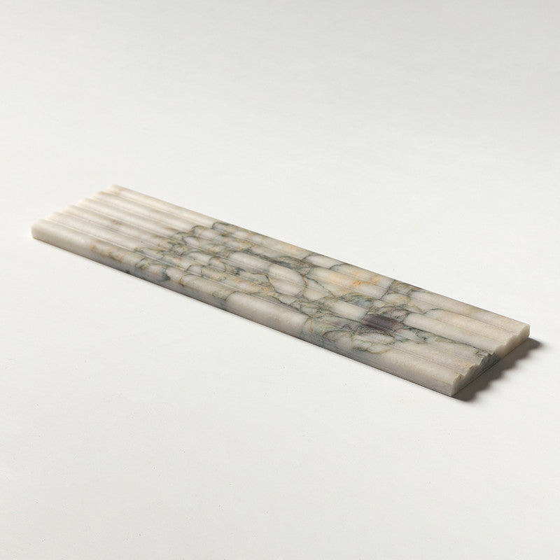 FLUTED: Calacatta Green Field Deco Tile (honed | 6"x24"x3/4" | straight cut)