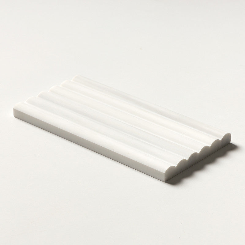 FLUTED: Bianco Dolomiti Field Deco Tile (honed | 6"x12"x3/4" | straight cut)