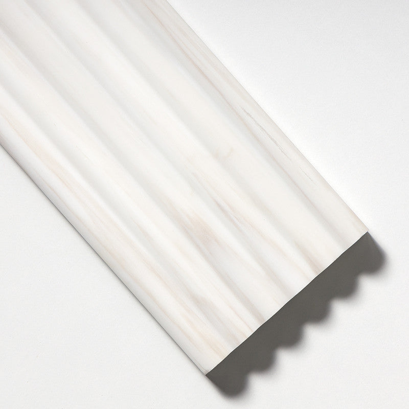 FLUTED: Bianco Dolomiti Field Deco Tile (honed | 6"x24"x3/4" | straight cut)
