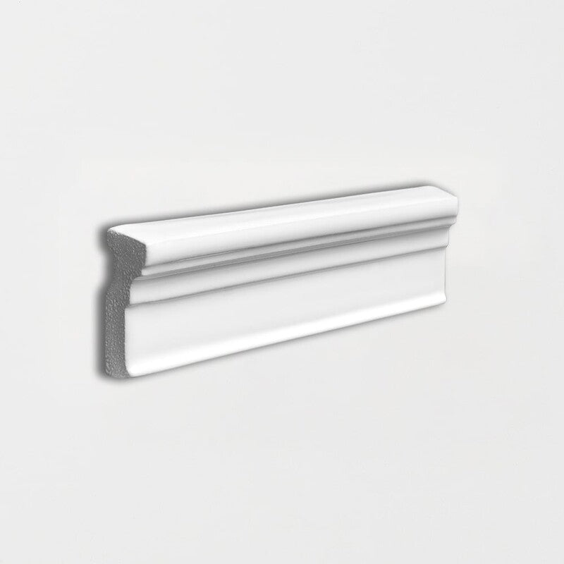 ANTIQUED MALLORCA: Royal White Glazed Terracotta Ogee Molding (2"x6"x3/4" | glossy)